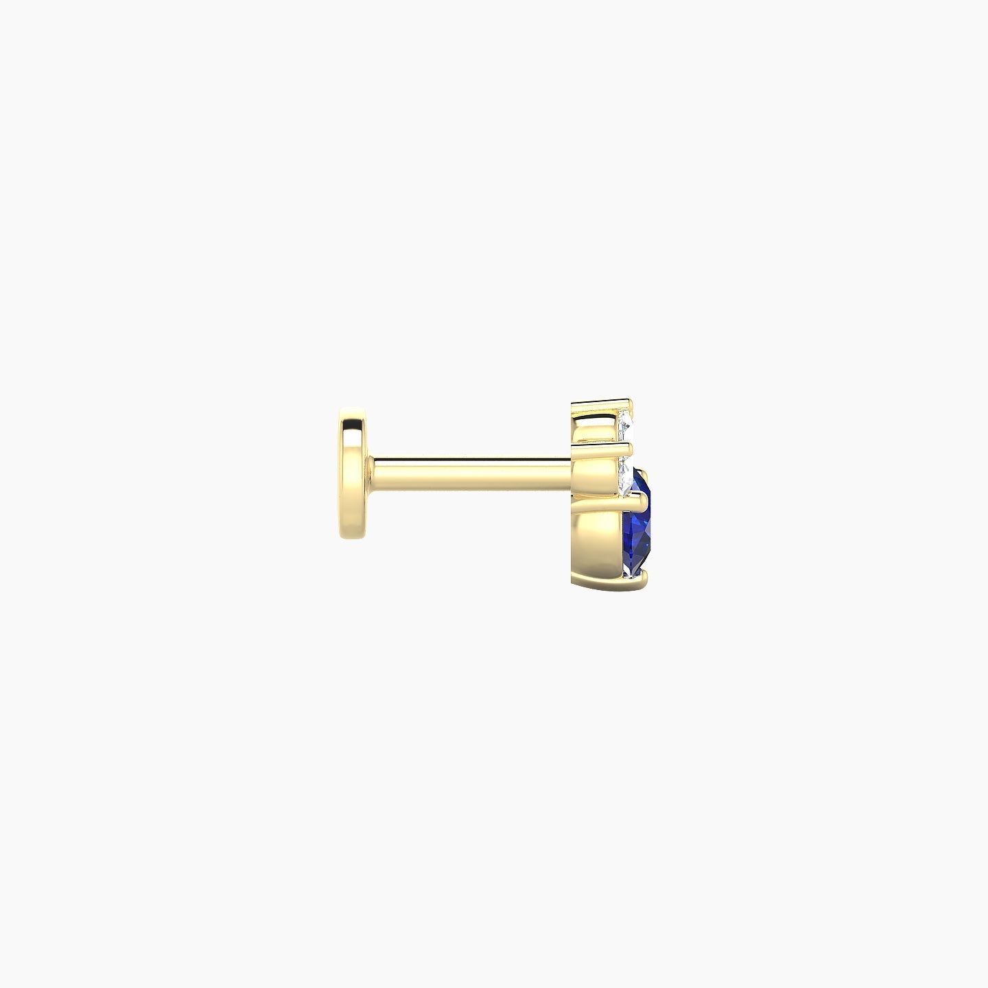 Sedna | 18k Yellow Gold 5 mm 5.5 mm Sapphire & Diamond Nostril Piercing