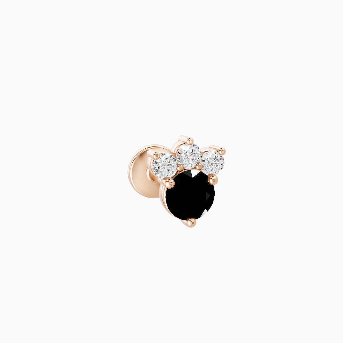Sedna | 18k Rose Gold 5 mm 5.5 mm Black Diamond & Diamond Piercing