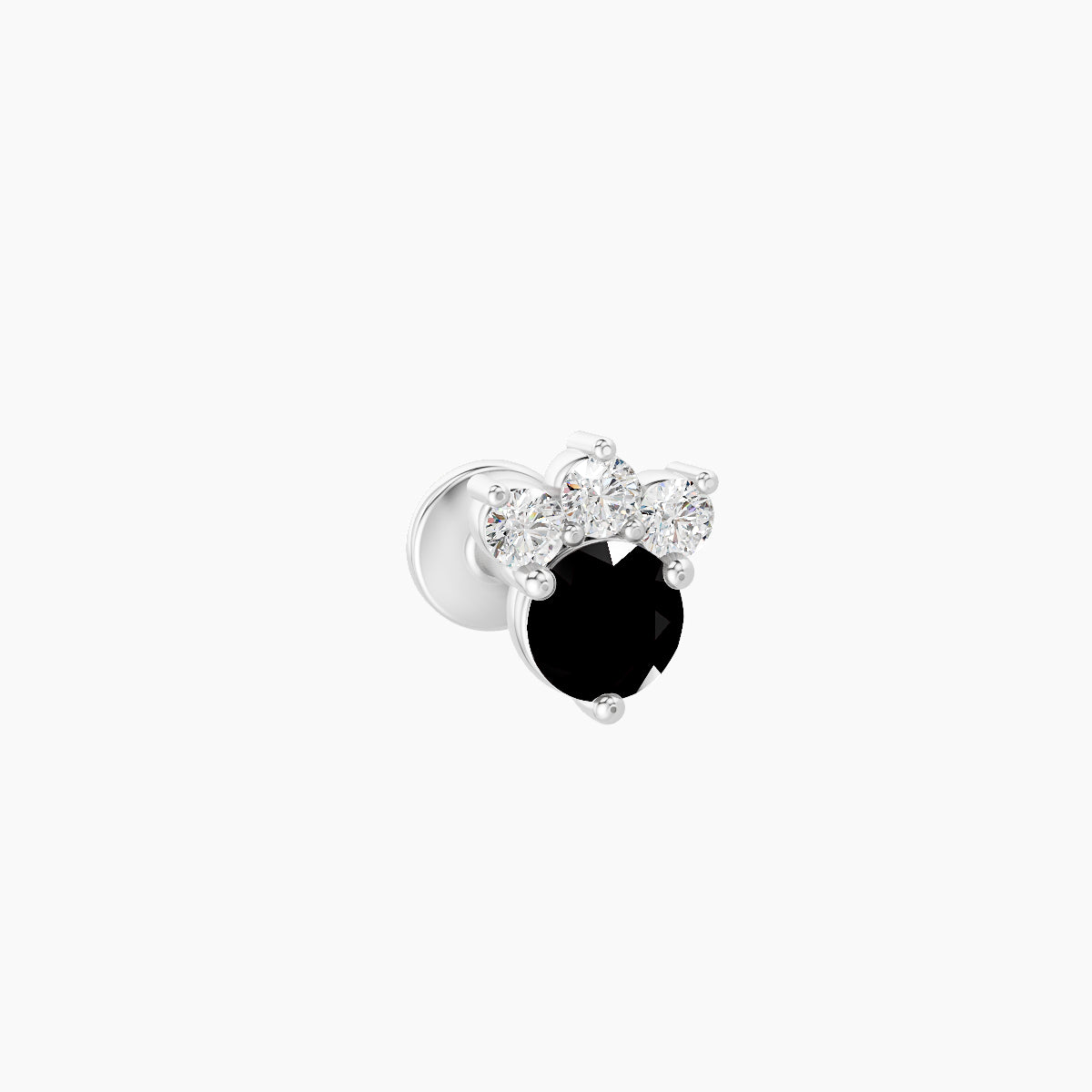Sedna | 18k White Gold 5 mm 5.5 mm Black Diamond & Diamond Piercing