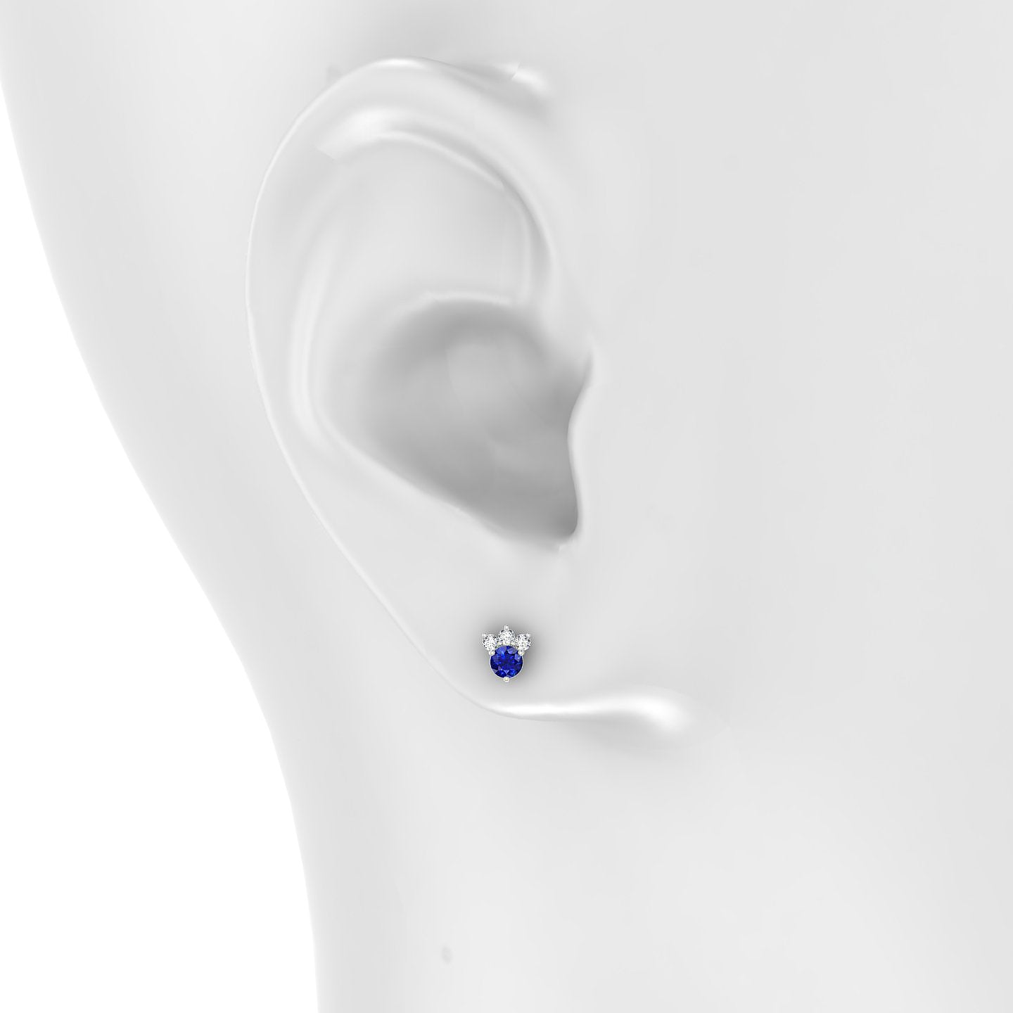 Sedna | 18k White Gold 5 mm 5.5 mm Sapphire & Diamond Piercing