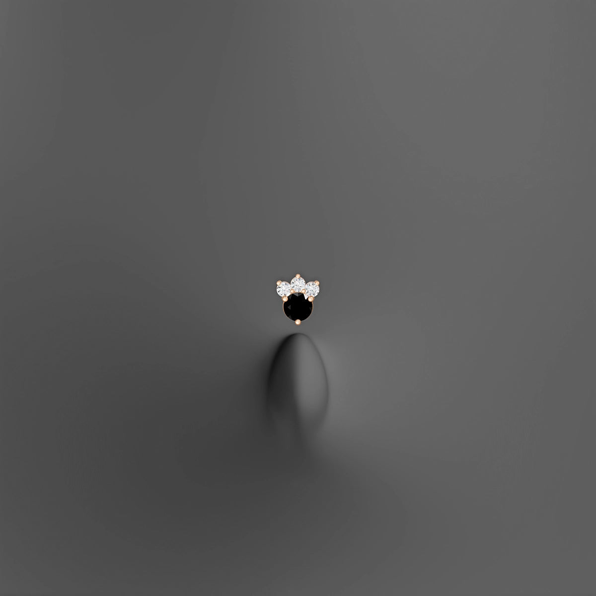 Sedna | 18k Rose Gold 6 mm 5.5 mm Black Diamond & Diamond Floating Navel Piercing