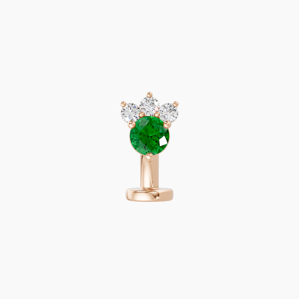 Sedna | 18k Rose Gold 6 mm 5.5 mm Emerald & Diamond Floating Navel Piercing