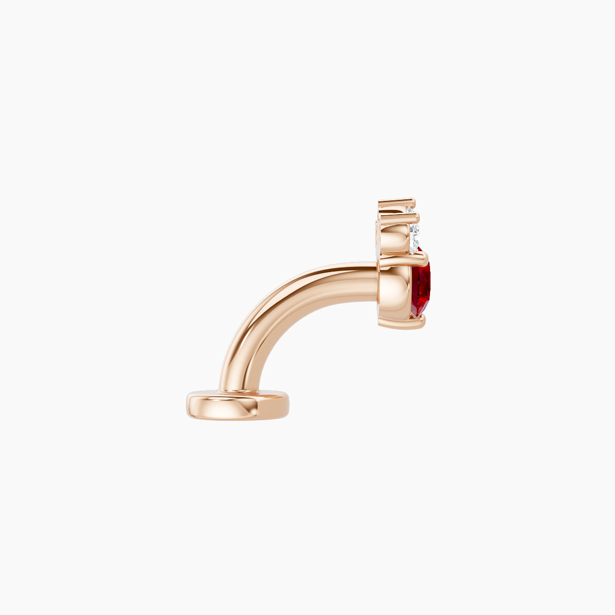 Sedna | 18k Rose Gold 6 mm 5.5 mm Ruby & Diamond Floating Navel Piercing