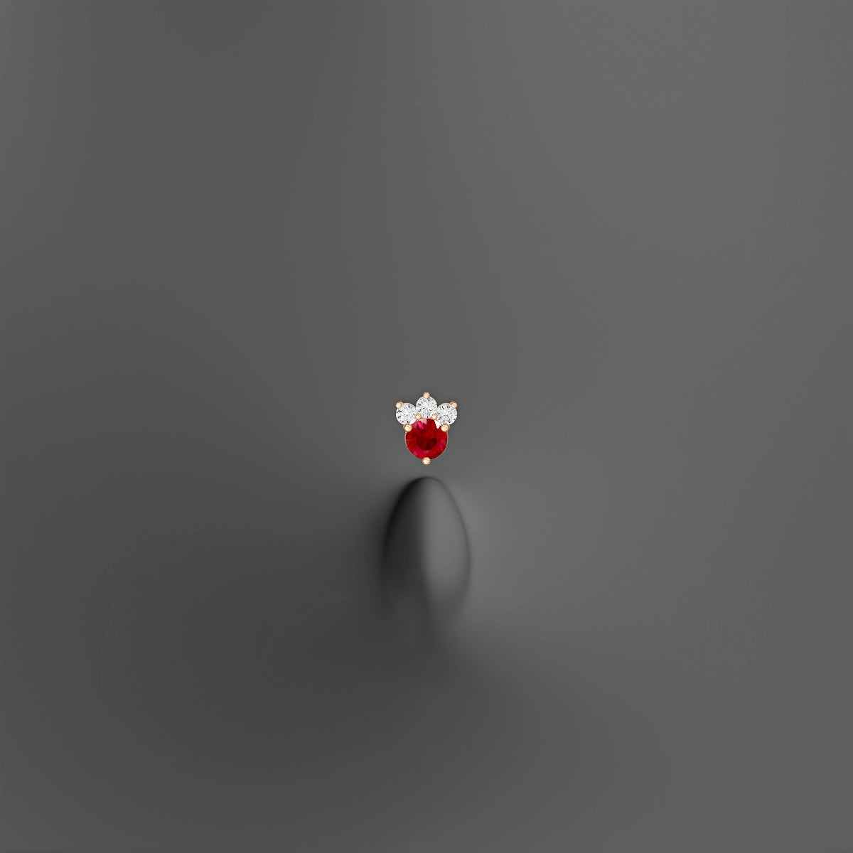 Sedna | 18k Rose Gold 6 mm 5.5 mm Ruby & Diamond Floating Navel Piercing
