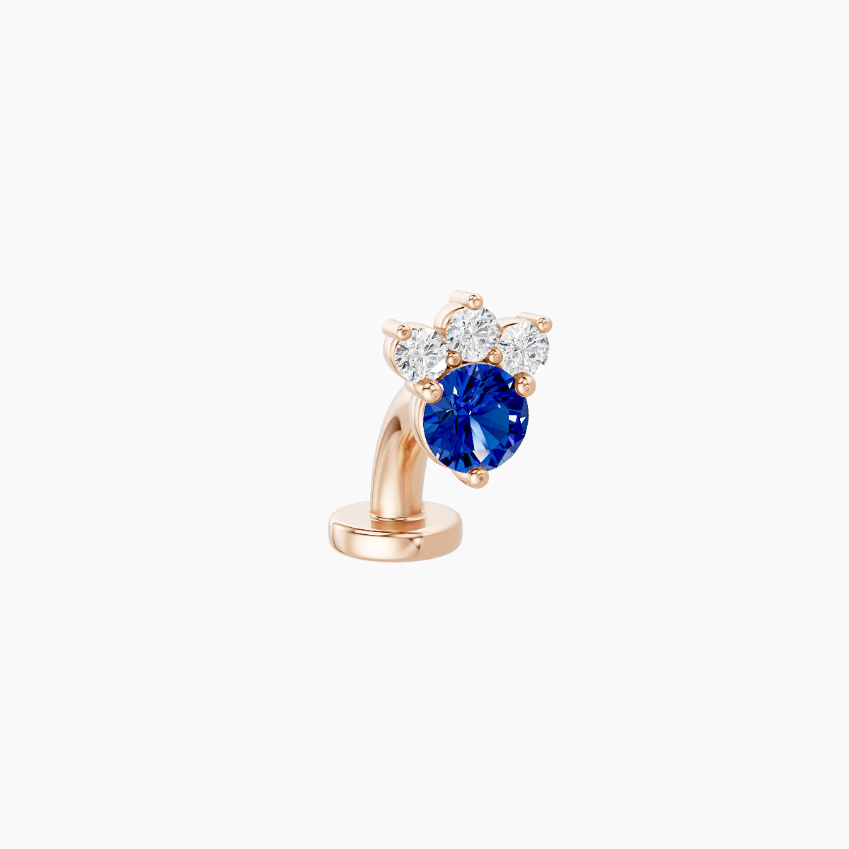 Sedna | 18k Rose Gold 6 mm 5.5 mm Sapphire & Diamond Floating Navel Piercing