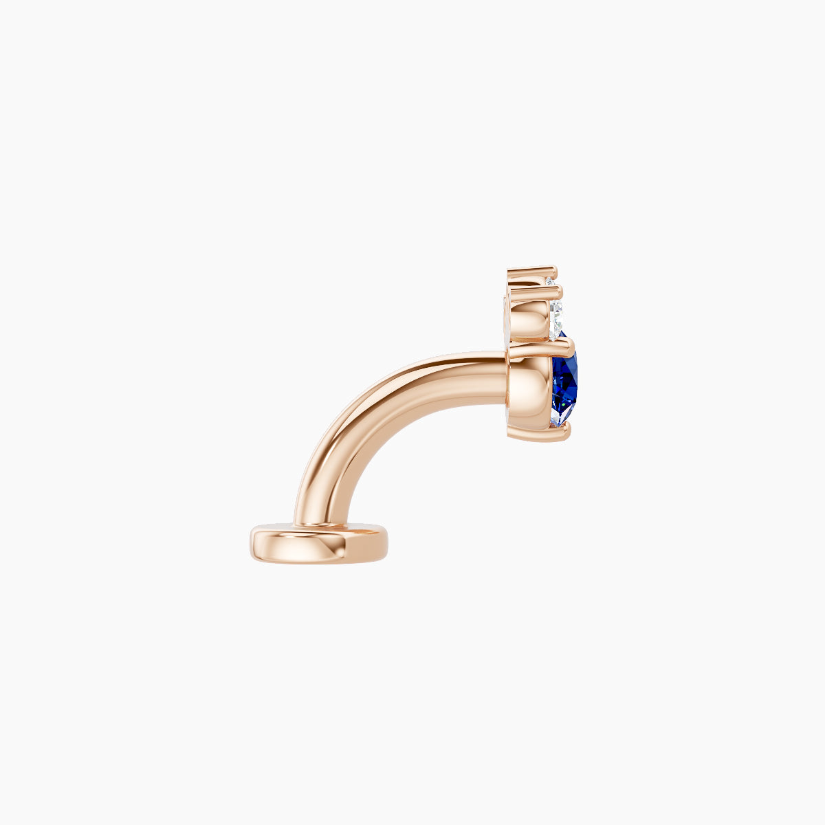 Sedna | 18k Rose Gold 6 mm 5.5 mm Sapphire & Diamond Floating Navel Piercing