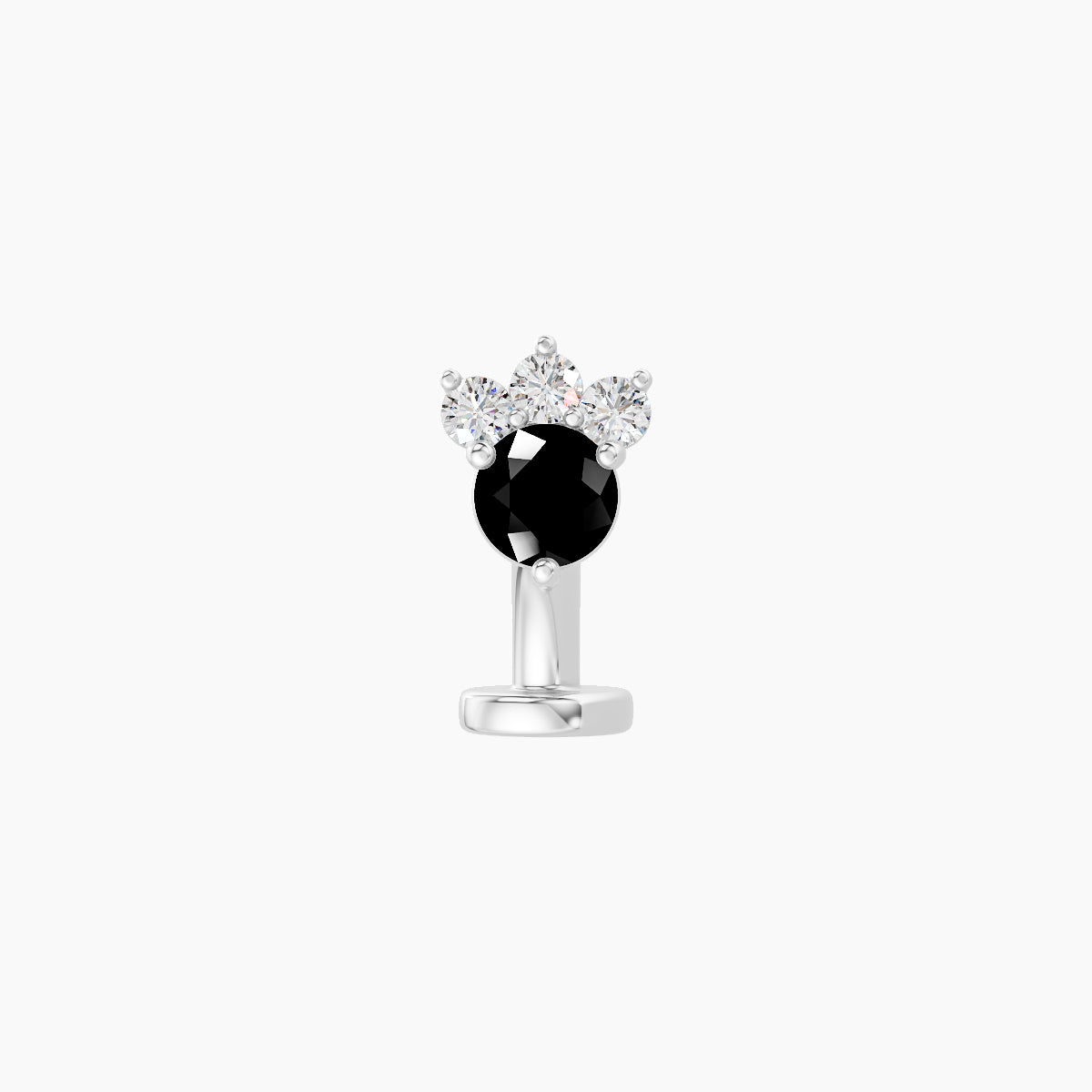 Sedna | 18k White Gold 6 mm 5.5 mm Black Diamond & Diamond Floating Navel Piercing