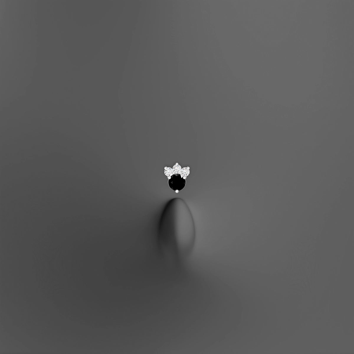 Sedna | 18k White Gold 6 mm 5.5 mm Black Diamond & Diamond Floating Navel Piercing