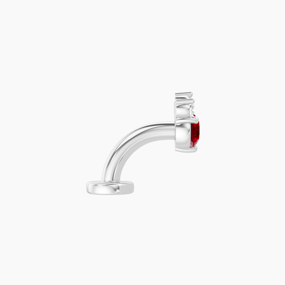 Sedna | 18k White Gold 6 mm 5.5 mm Ruby & Diamond Floating Navel Piercing