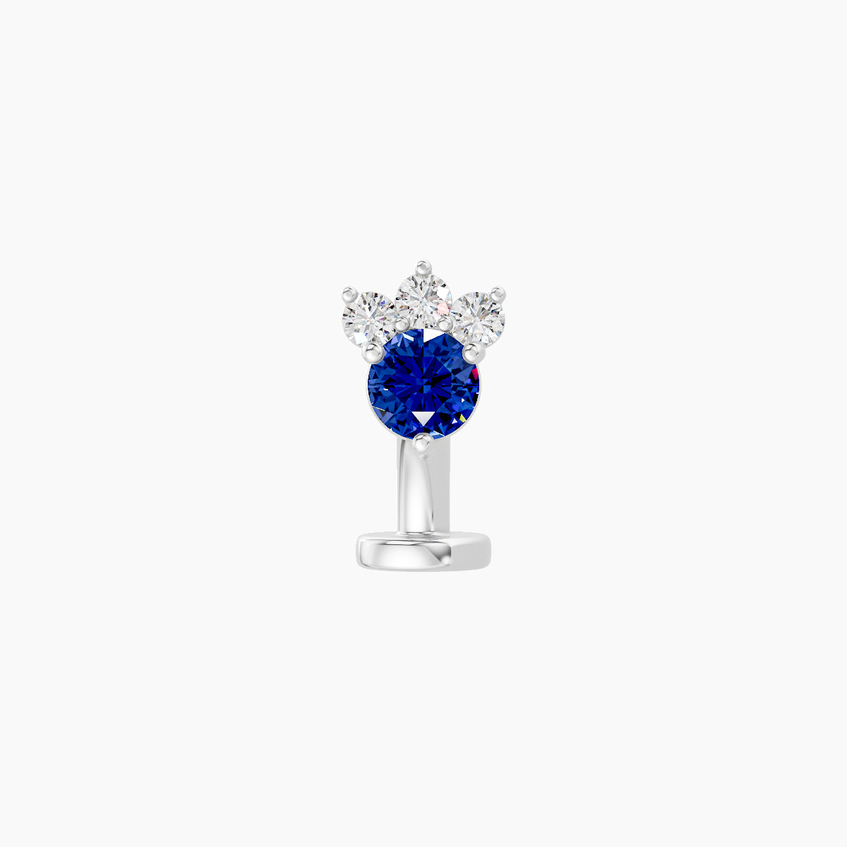 Sedna | 18k White Gold 6 mm 5.5 mm Sapphire & Diamond Floating Navel Piercing