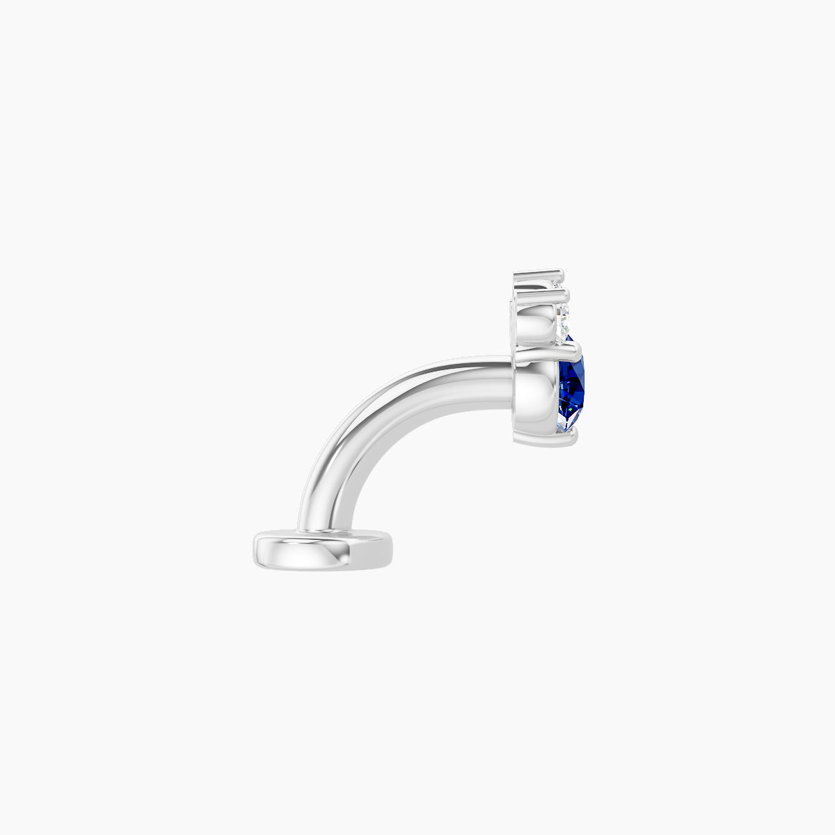 Sedna | 18k White Gold 6 mm 5.5 mm Sapphire & Diamond Floating Navel Piercing
