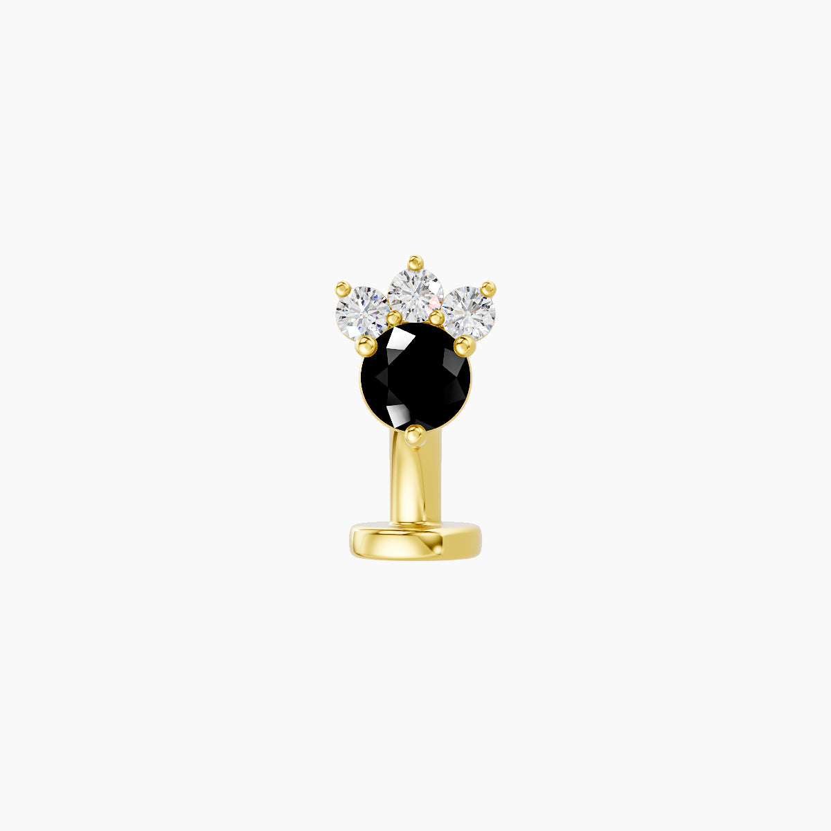 Sedna | 18k Yellow Gold 6 mm 5.5 mm Black Diamond & Diamond Floating Navel Piercing