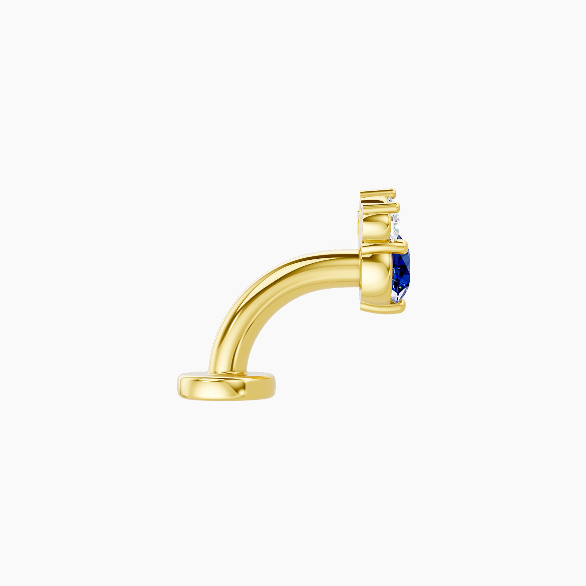 Sedna | 18k Yellow Gold 6 mm 5.5 mm Sapphire & Diamond Floating Navel Piercing
