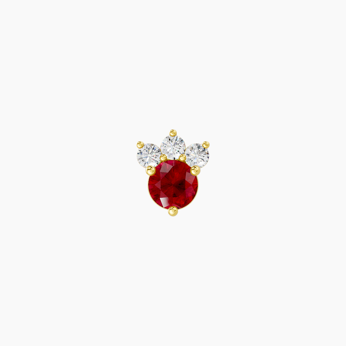 Sedna | 18k Yellow Gold 6.5 mm 5.5 mm Ruby & Diamond Nose Piercing