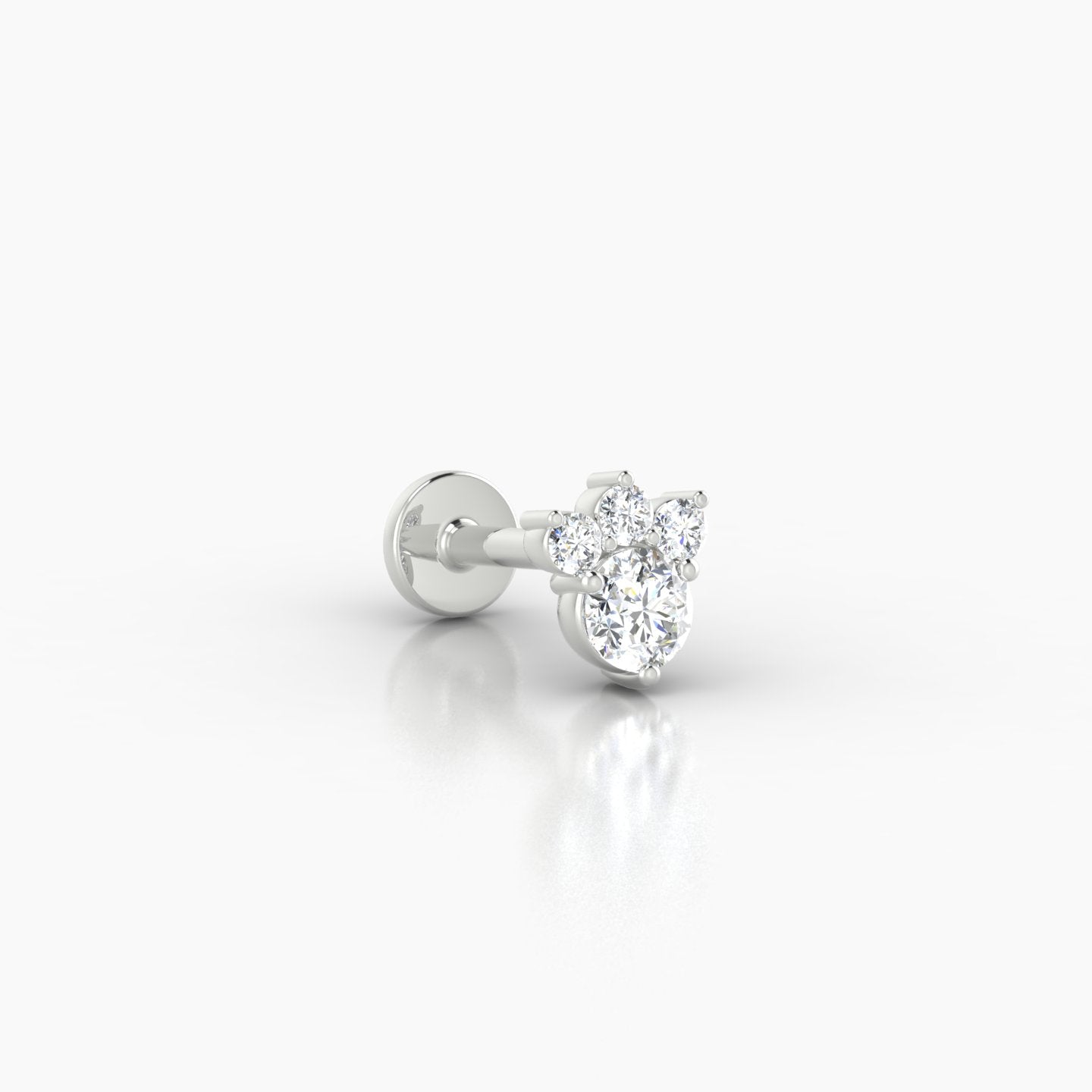 Sedna | 18k White Gold 5.5 mm 6.5 mm Diamond Nostril Piercing