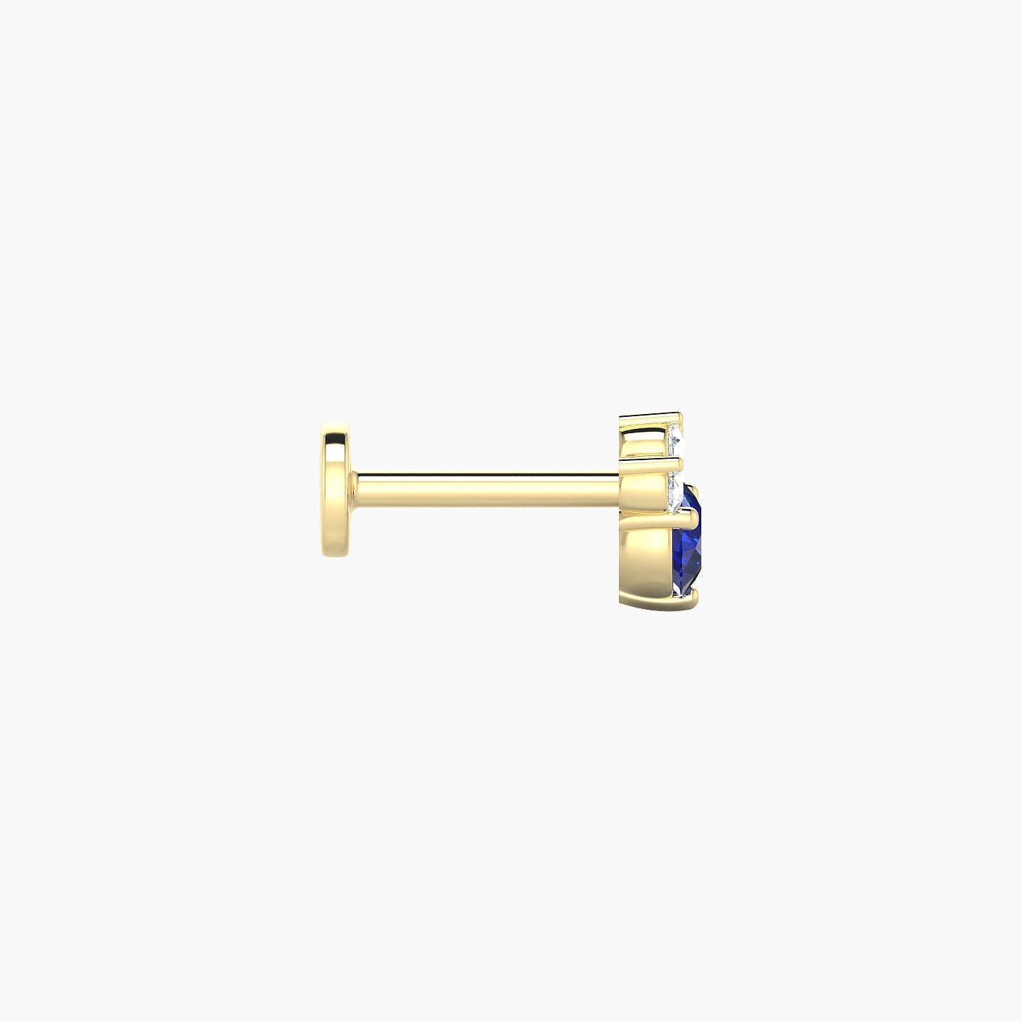 Sedna | 18k Yellow Gold 6.5 mm 5.5 mm Sapphire & Diamond Nostril Piercing