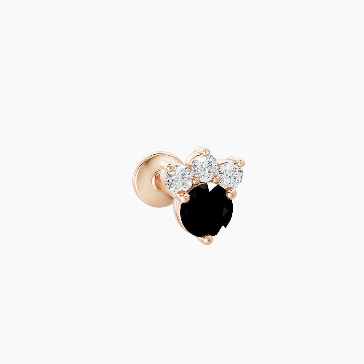 Sedna | 18k Rose Gold 6.5 mm 5.5 mm Black Diamond & Diamond Piercing
