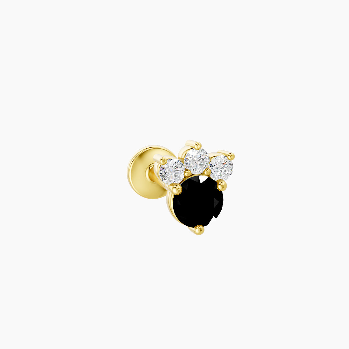 Sedna | 18k Yellow Gold 6.5 mm 5.5 mm Black Diamond & Diamond Piercing