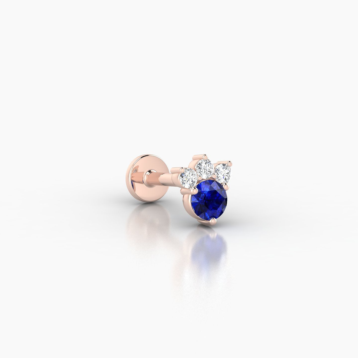 Sedna | 18k Rose Gold 6.5 mm 5.5 mm Sapphire & Diamond Piercing