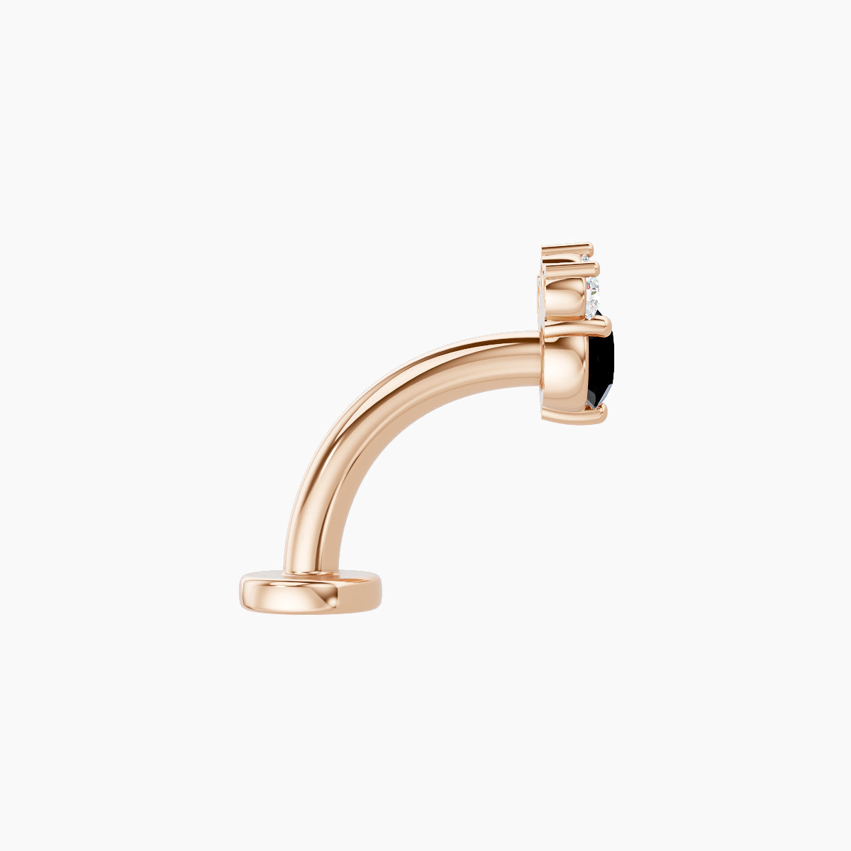 Sedna | 18k Rose Gold 8 mm 5.5 mm Black Diamond & Diamond Floating Navel Piercing