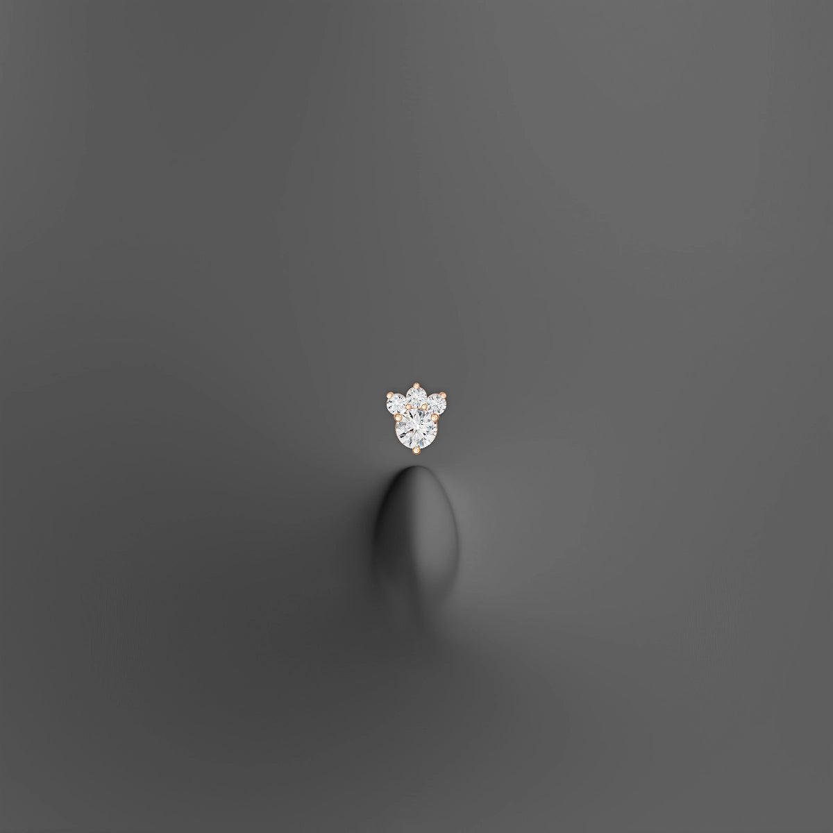Sedna | 18k Rose Gold 5.5 mm 8 mm Diamond Floating Navel Piercing