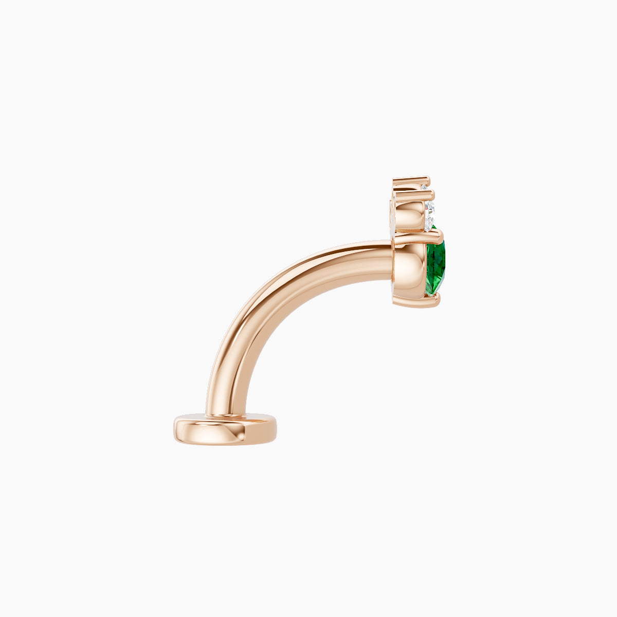 Sedna | 18k Rose Gold 8 mm 5.5 mm Emerald & Diamond Floating Navel Piercing