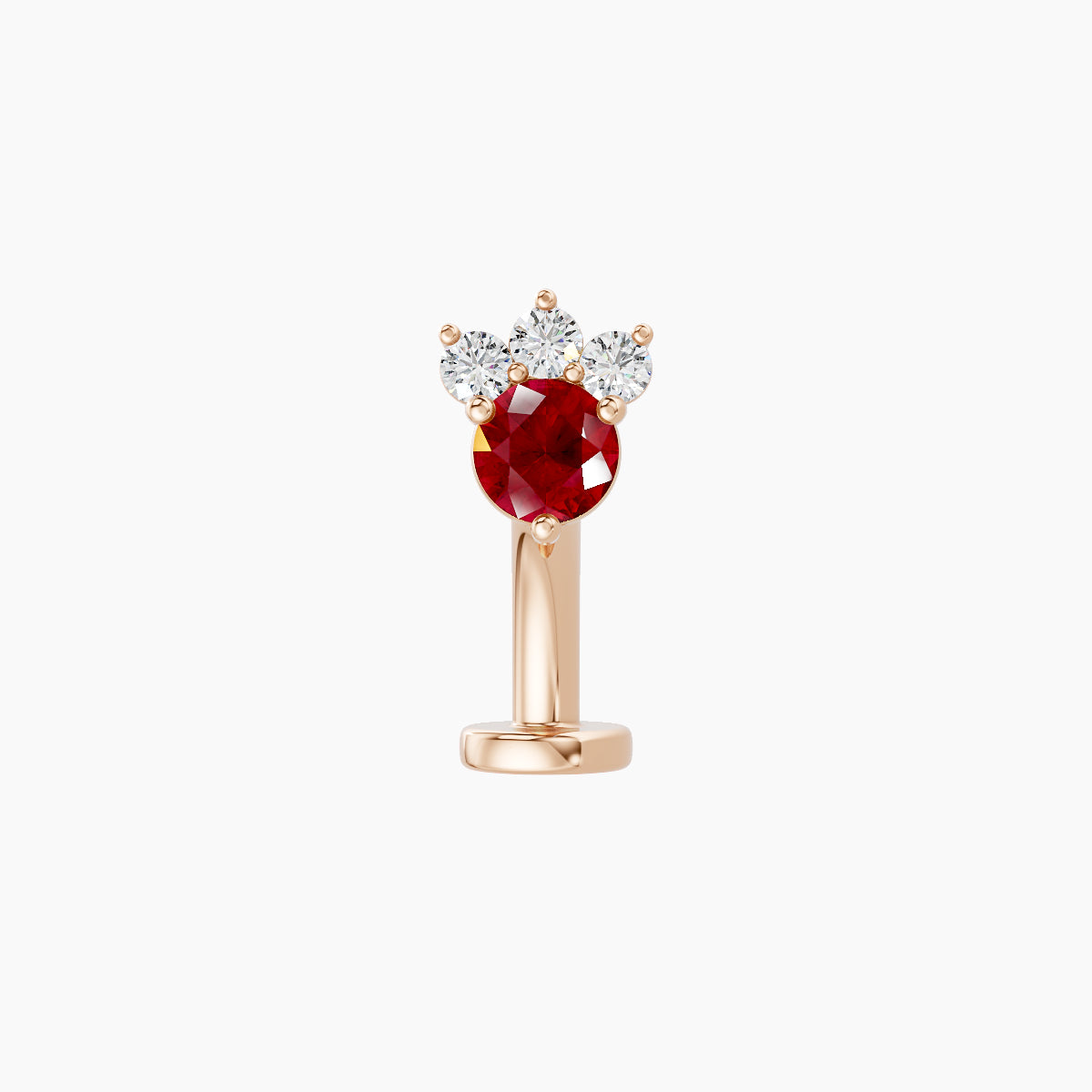 Sedna | 18k Rose Gold 8 mm 5.5 mm Ruby & Diamond Floating Navel Piercing