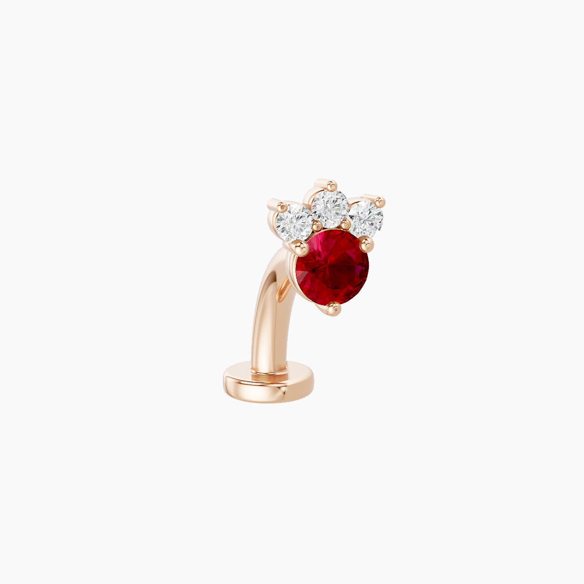 Sedna | 18k Rose Gold 8 mm 5.5 mm Ruby & Diamond Floating Navel Piercing