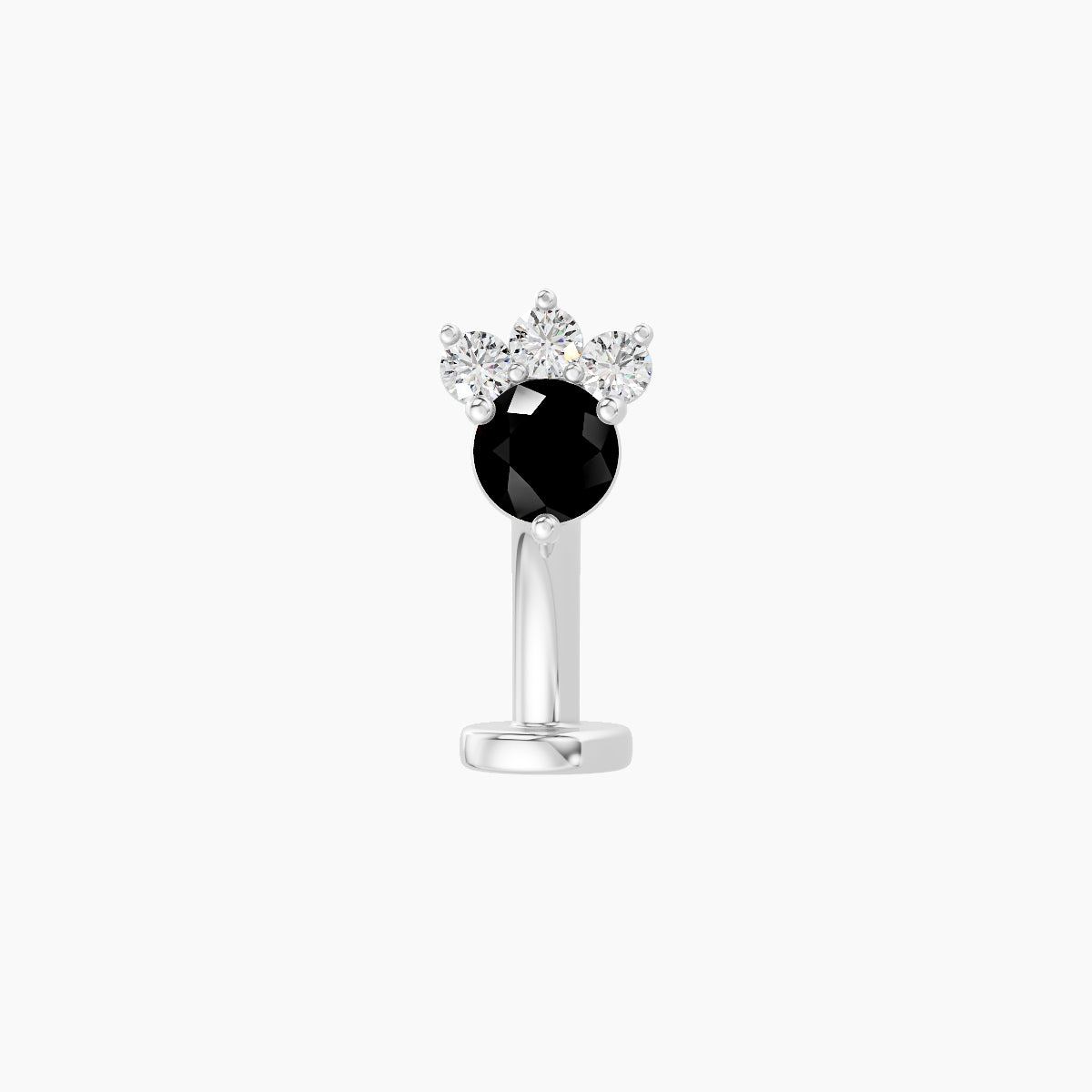 Sedna | 18k White Gold 8 mm 5.5 mm Black Diamond & Diamond Floating Navel Piercing