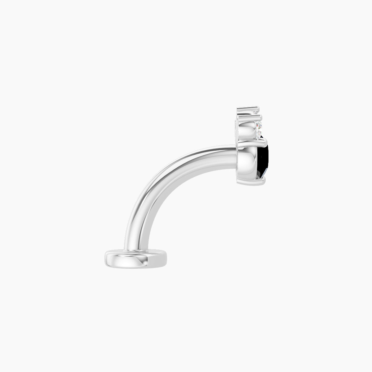 Sedna | 18k White Gold 8 mm 5.5 mm Black Diamond & Diamond Floating Navel Piercing