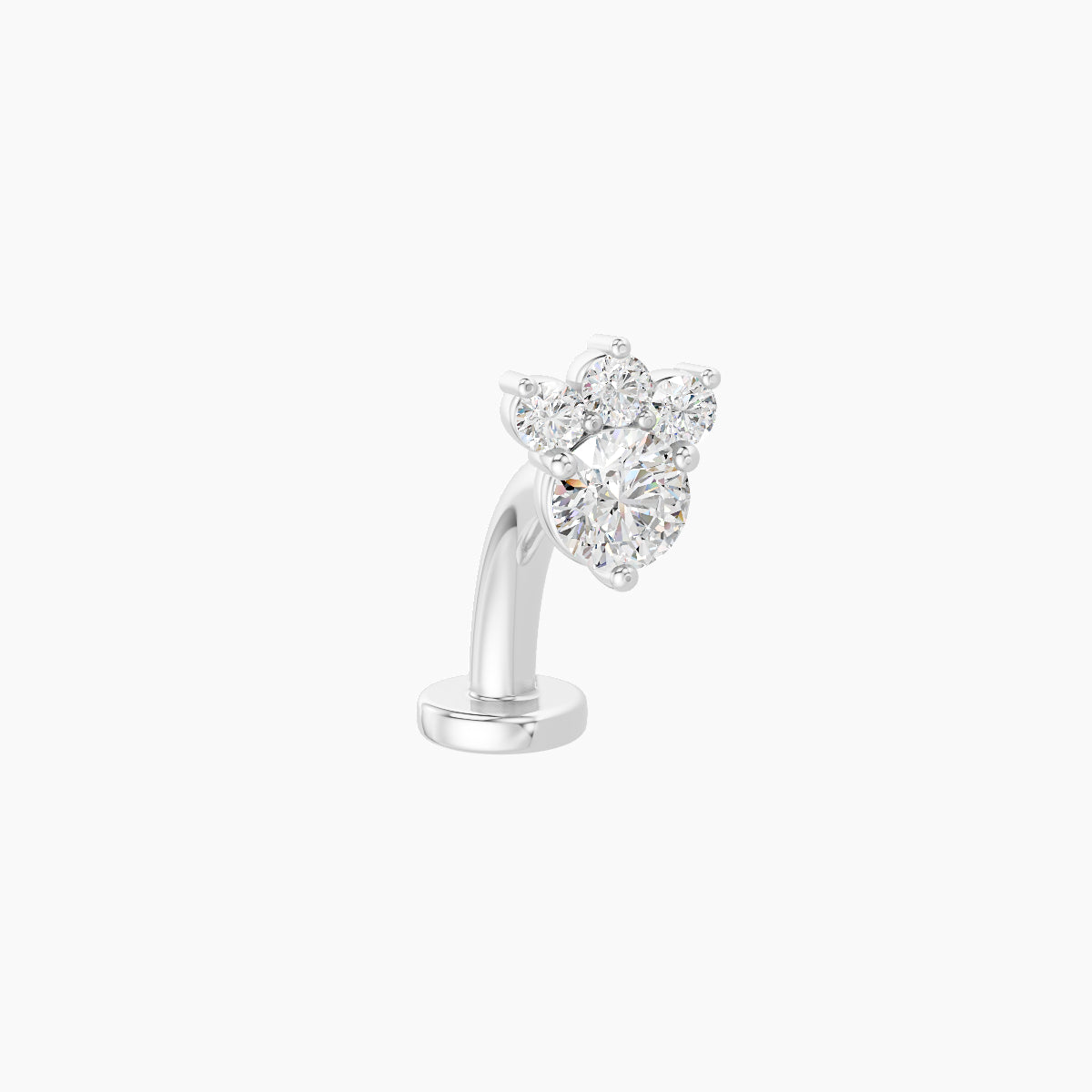 Sedna | 18k White Gold 5.5 mm 8 mm Diamond Floating Navel Piercing