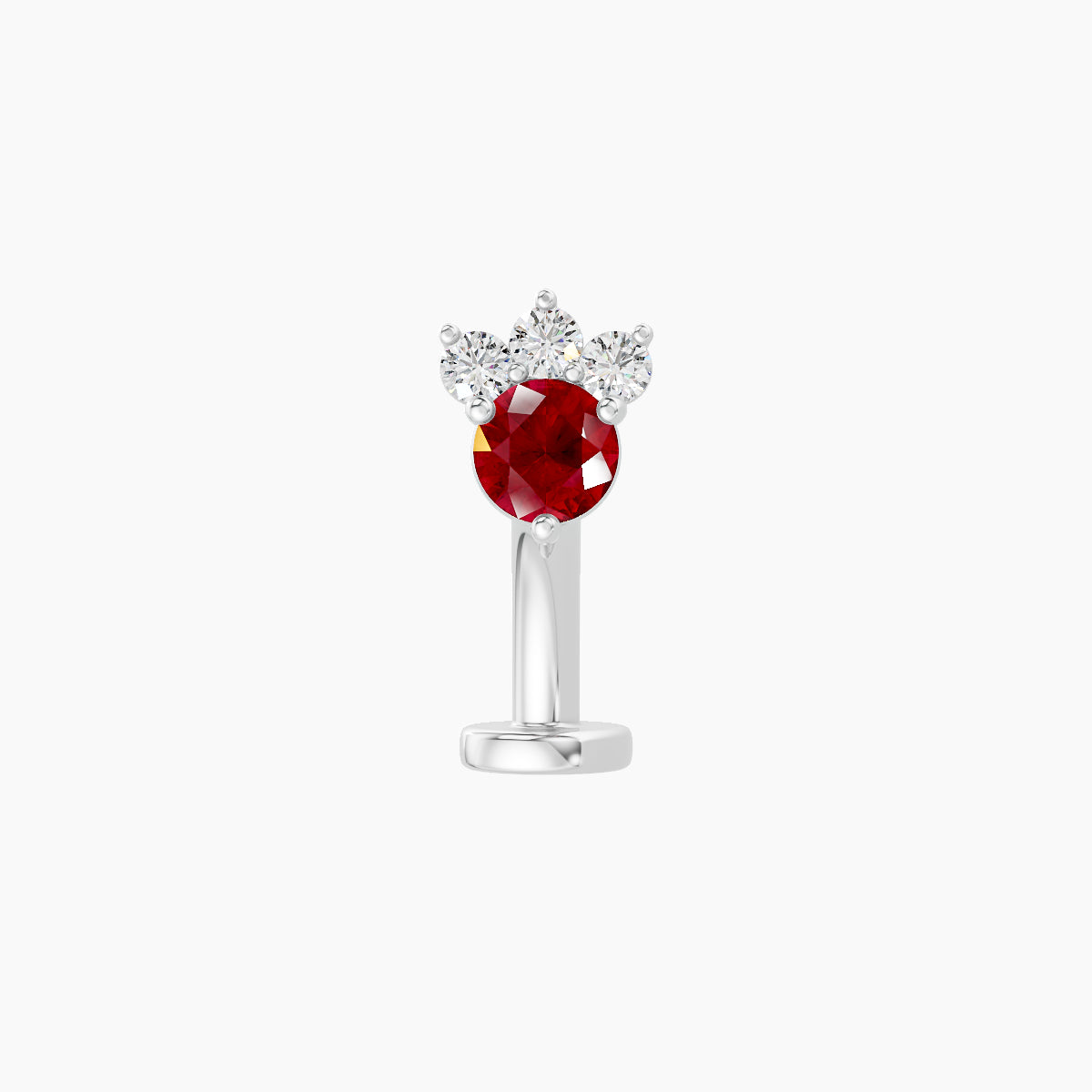 Sedna | 18k White Gold 8 mm 5.5 mm Ruby & Diamond Floating Navel Piercing