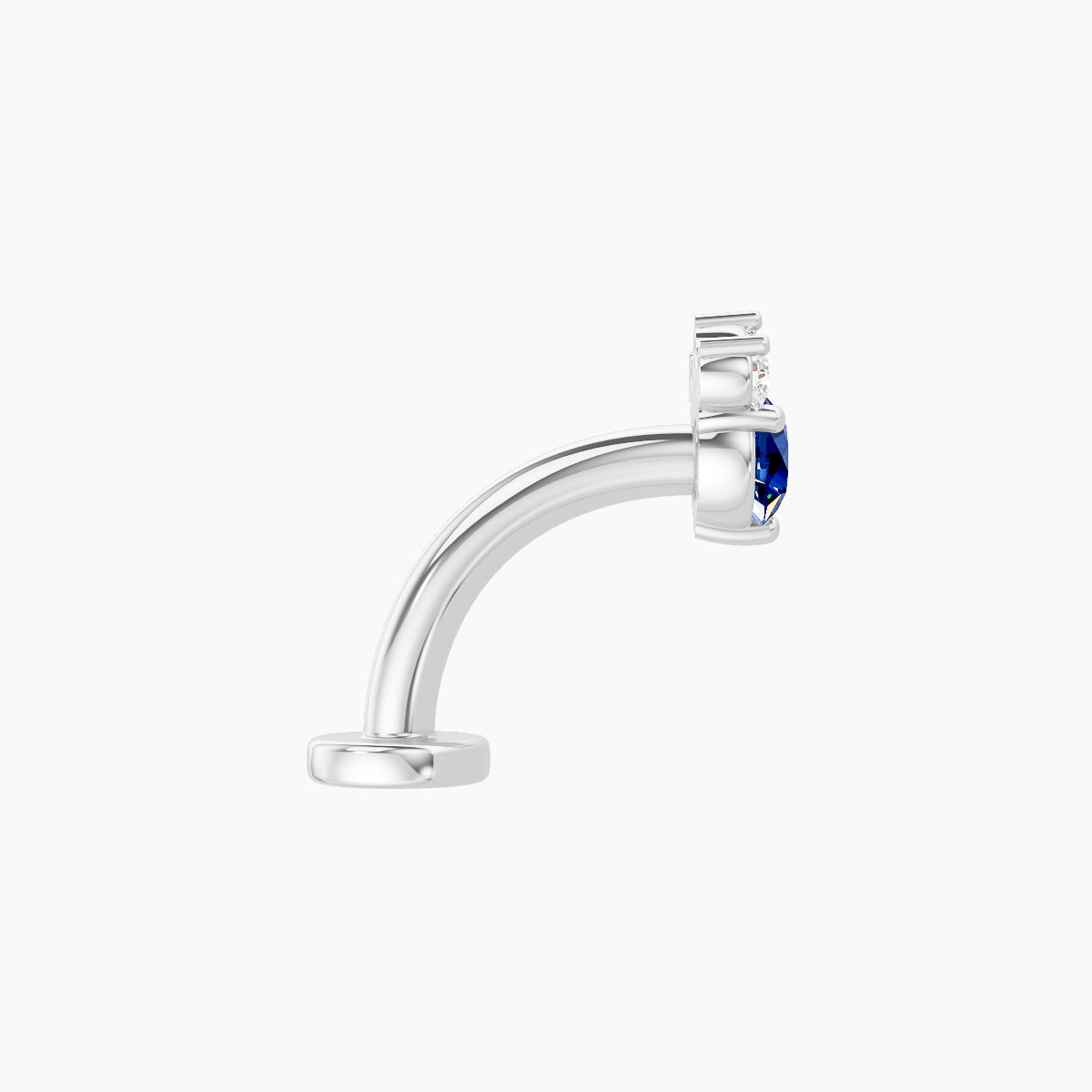 Sedna | 18k White Gold 8 mm 5.5 mm Sapphire & Diamond Floating Navel Piercing