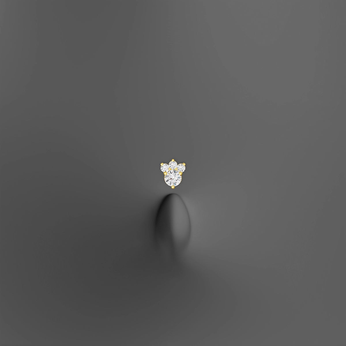 Sedna | 18k Yellow Gold 5.5 mm 8 mm Diamond Floating Navel Piercing