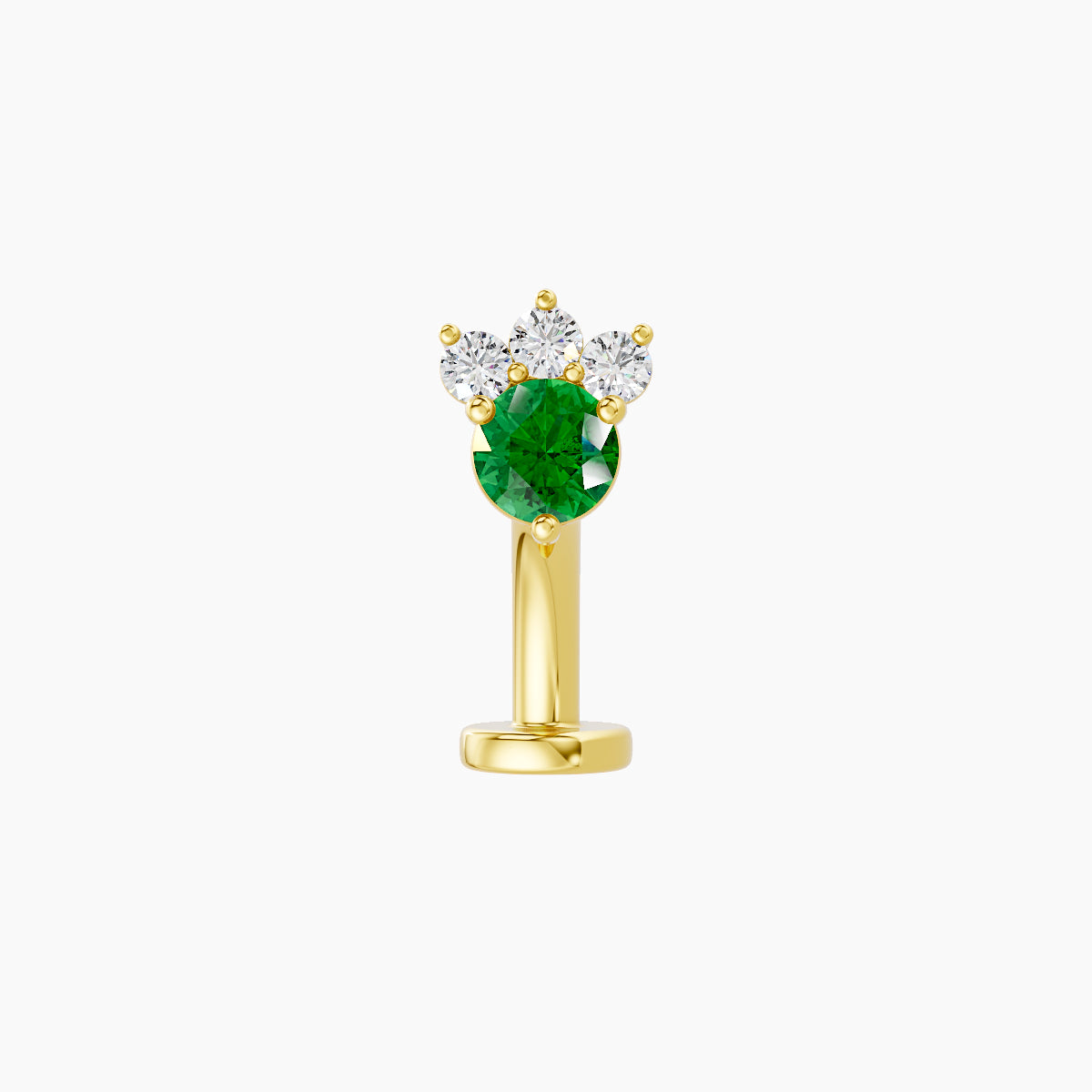 Sedna | 18k Yellow Gold 8 mm 5.5 mm Emerald & Diamond Floating Navel Piercing