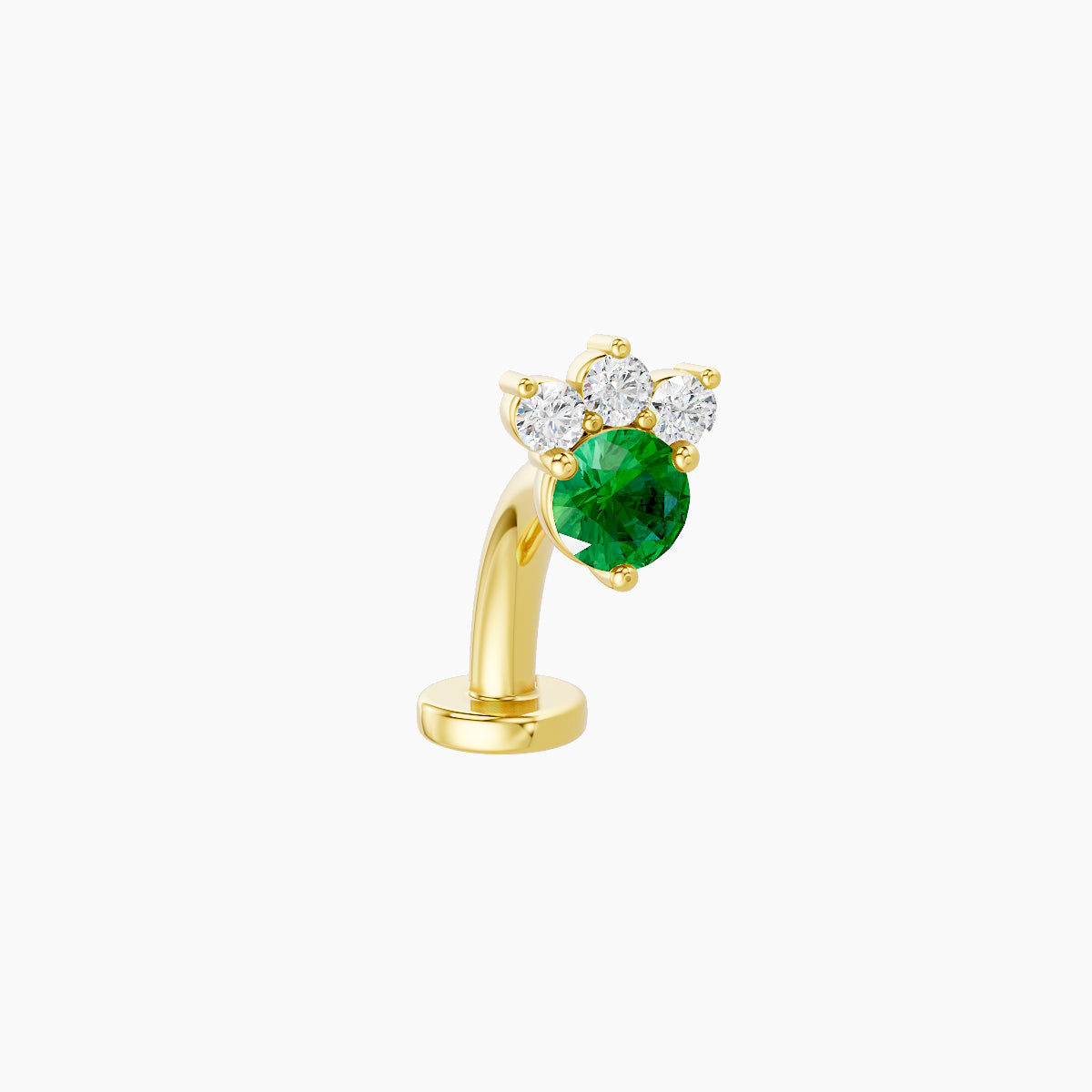 Sedna | 18k Yellow Gold 8 mm 5.5 mm Emerald & Diamond Floating Navel Piercing