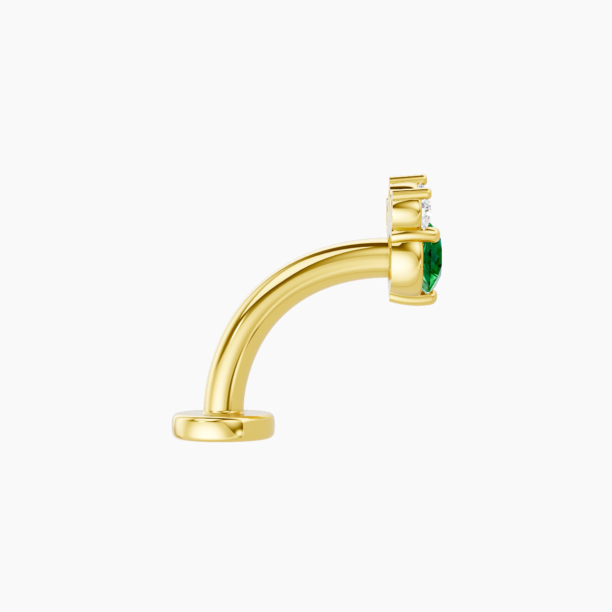 Sedna | 18k Yellow Gold 8 mm 5.5 mm Emerald & Diamond Floating Navel Piercing