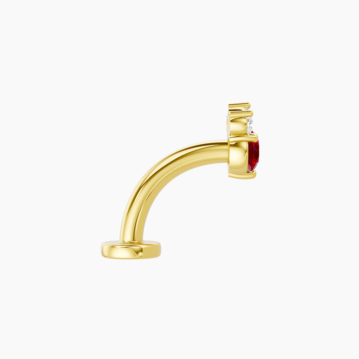 Sedna | 18k Yellow Gold 8 mm 5.5 mm Ruby & Diamond Floating Navel Piercing