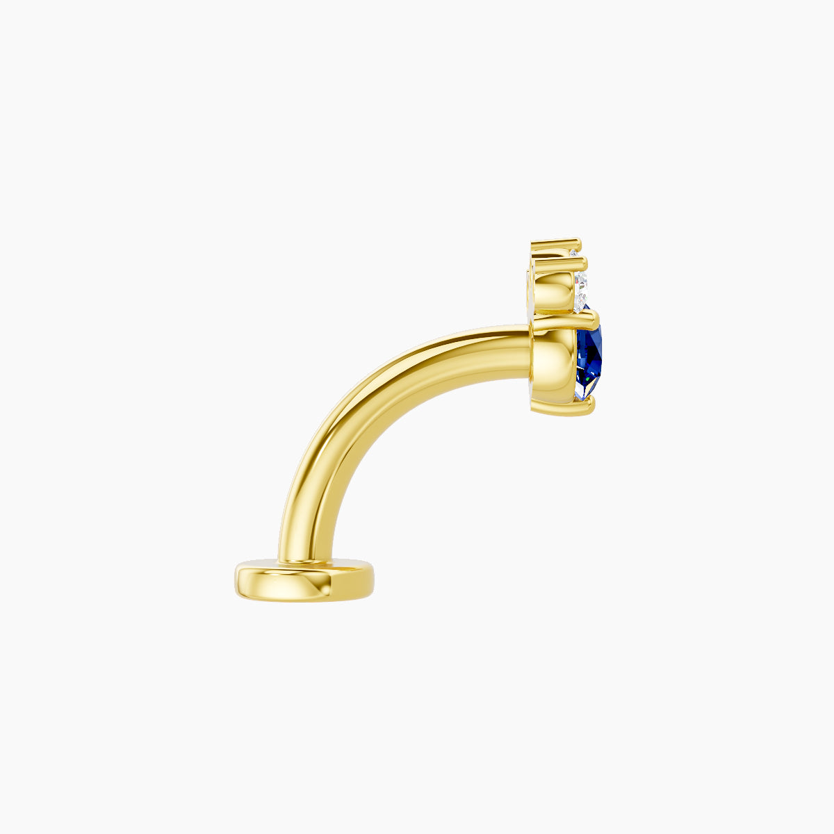 Sedna | 18k Yellow Gold 8 mm 5.5 mm Sapphire & Diamond Floating Navel Piercing
