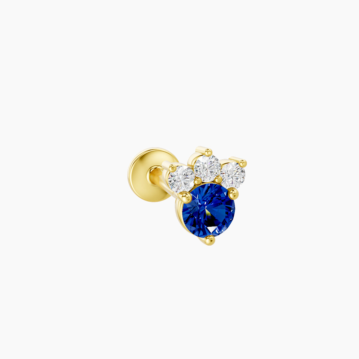 Sedna | 18k Yellow Gold 8 mm 5.5 mm Sapphire & Diamond Nose Piercing