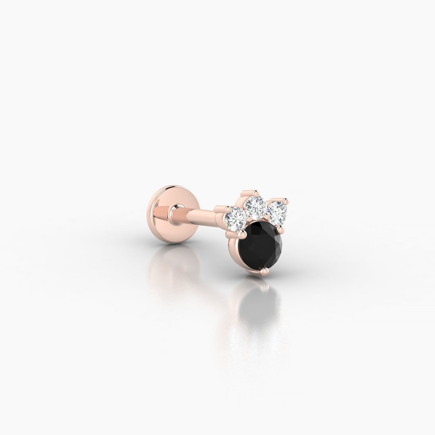 Sedna | 18k Rose Gold 8 mm 5.5 mm Black Diamond & Diamond Nostril Piercing