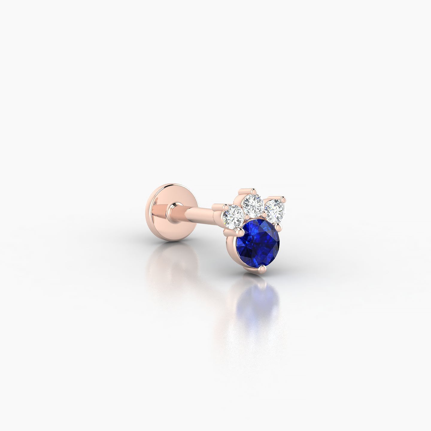 Sedna | 18k Rose Gold 8 mm 5.5 mm Sapphire & Diamond Nostril Piercing