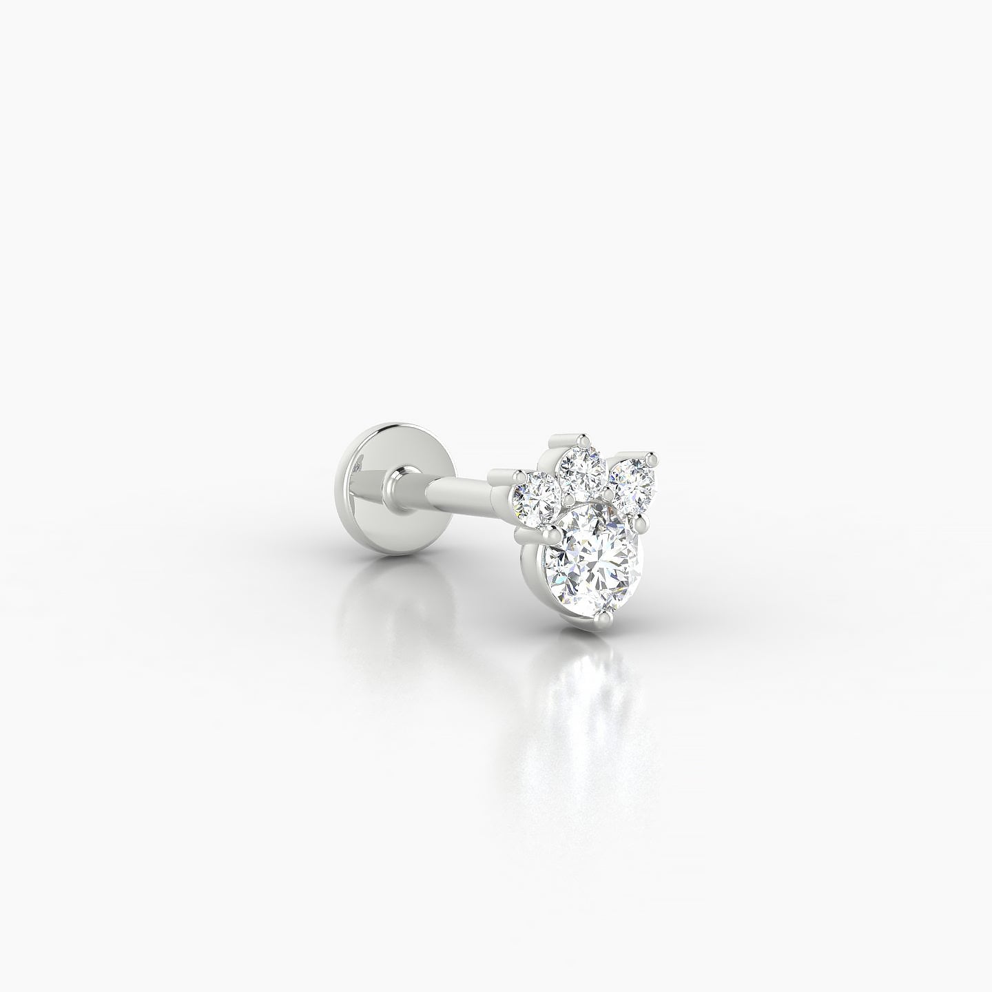 Sedna | 18k White Gold 5.5 mm 8 mm Diamond Nostril Piercing