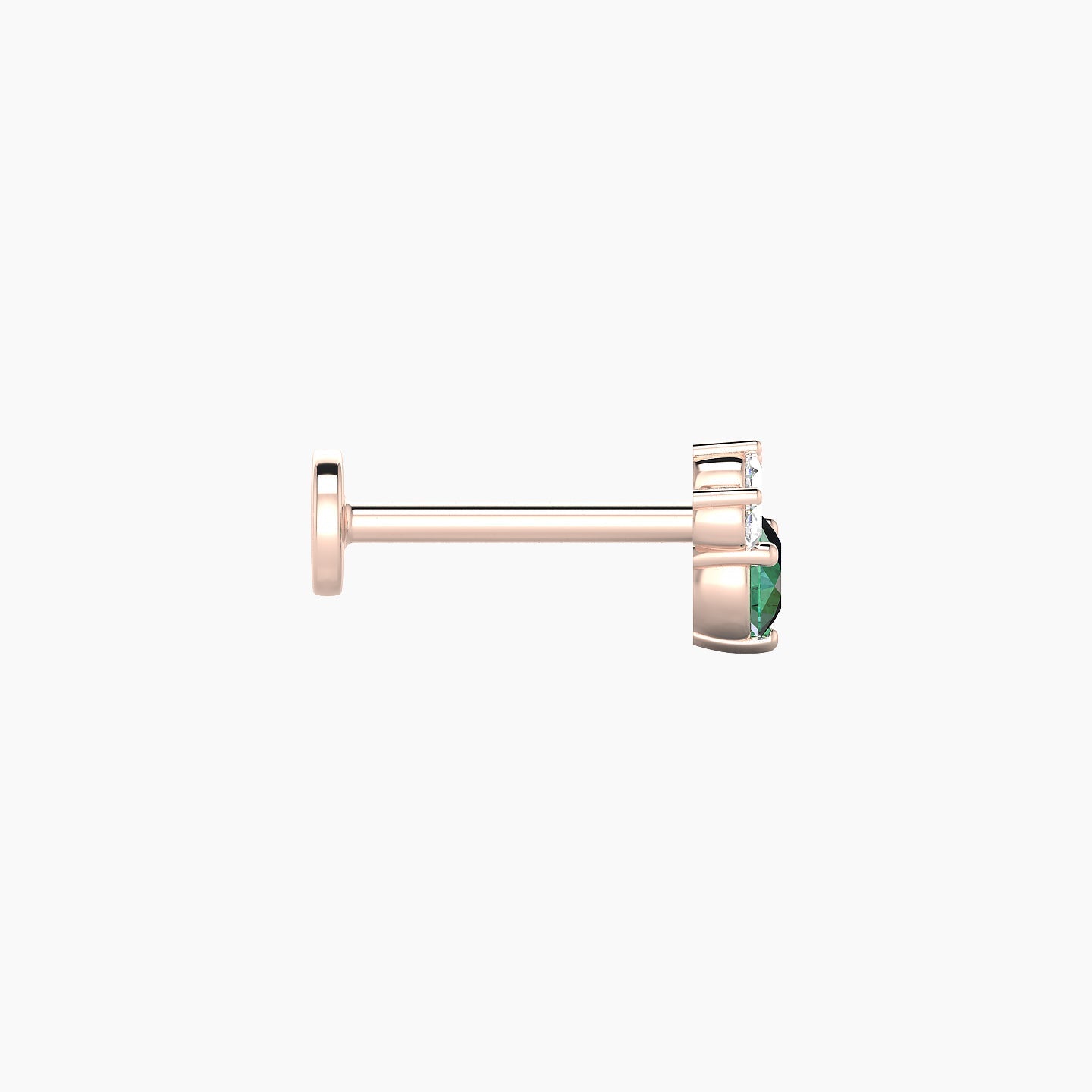 Sedna | 18k Rose Gold 8 mm 5.5 mm Emerald & Diamond Nostril Piercing