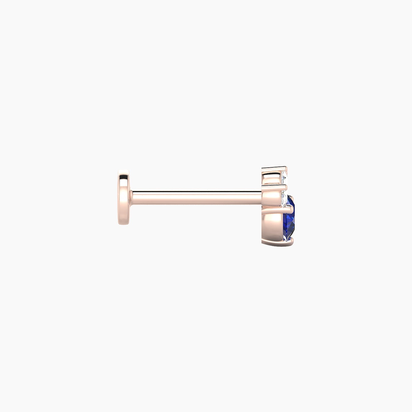 Sedna | 18k Rose Gold 8 mm 5.5 mm Sapphire & Diamond Nostril Piercing