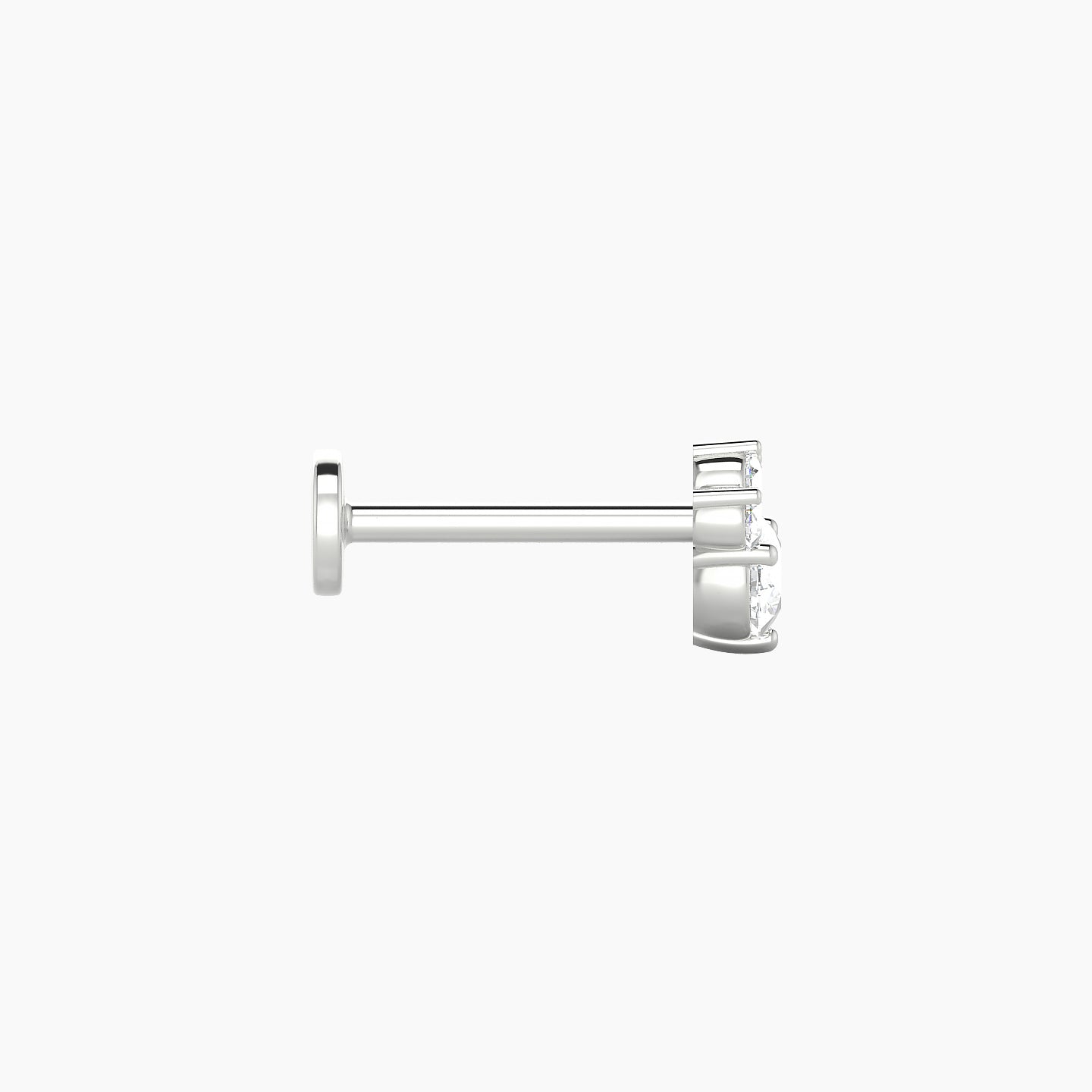 Sedna | 18k White Gold 5.5 mm 8 mm Diamond Nostril Piercing