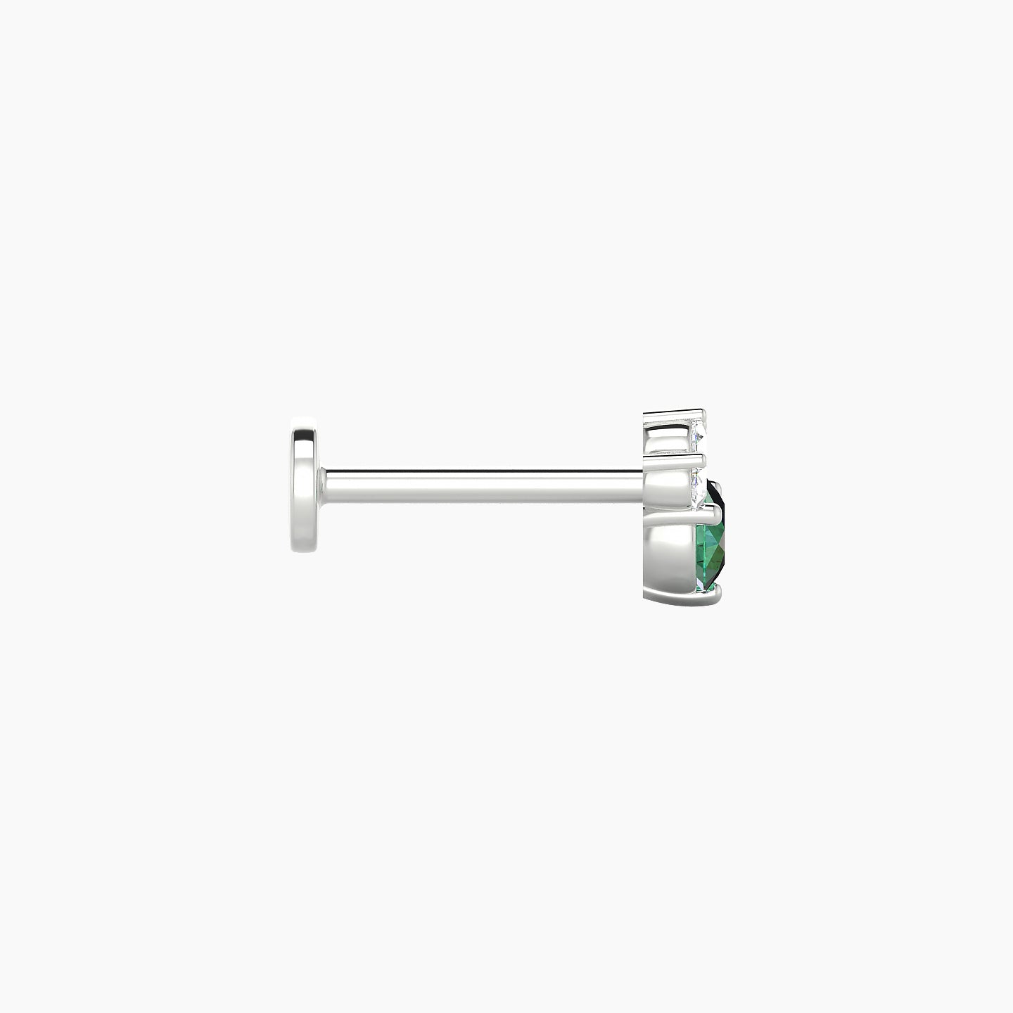 Sedna | 18k White Gold 8 mm 5.5 mm Emerald & Diamond Nostril Piercing