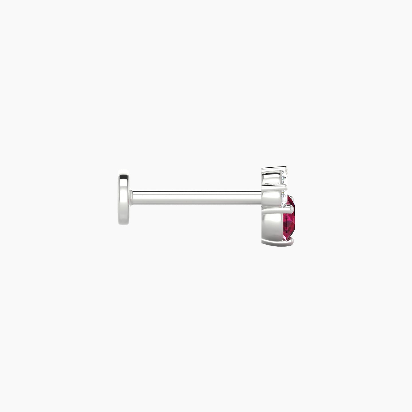 Sedna | 18k White Gold 8 mm 5.5 mm Ruby & Diamond Nostril Piercing