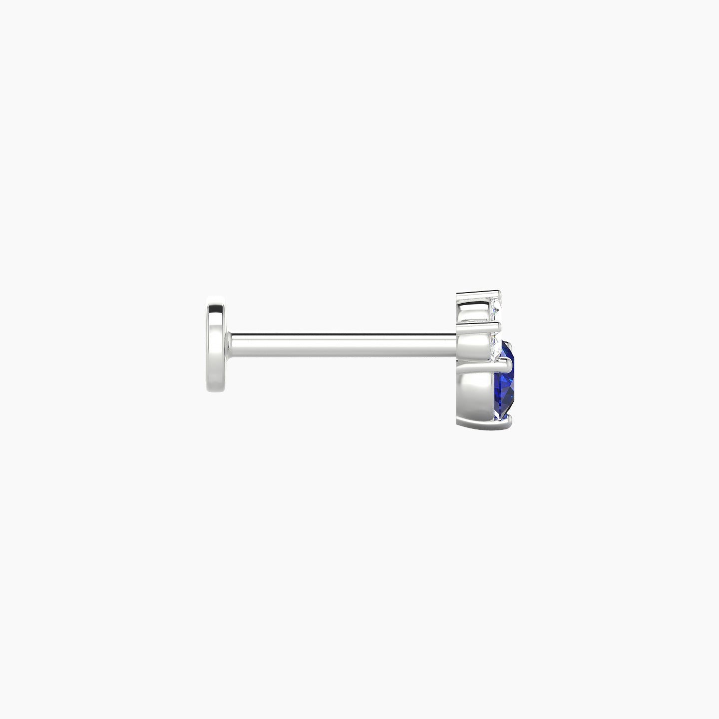 Sedna | 18k White Gold 8 mm 5.5 mm Sapphire & Diamond Nostril Piercing