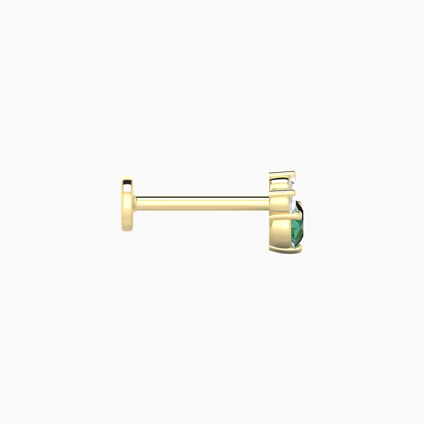 Sedna | 18k Yellow Gold 8 mm 5.5 mm Emerald & Diamond Nostril Piercing